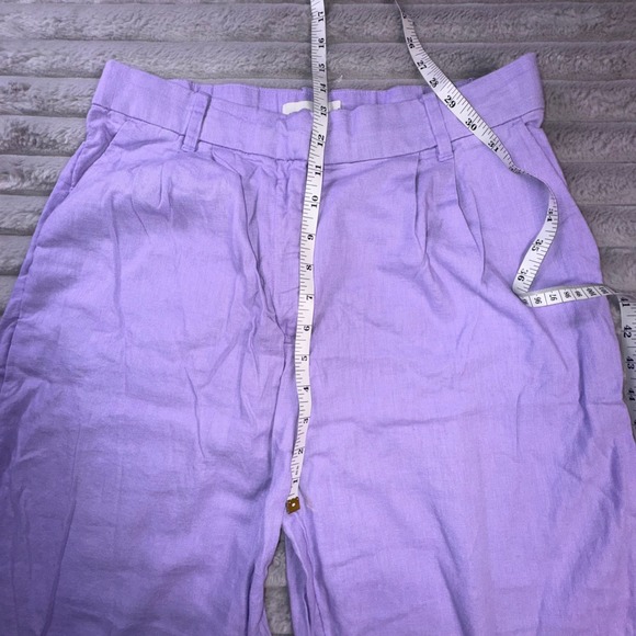 Abercrombie & Fitch Pants Women's‎ Medium Lilac Linen Blend Wide Leg High Waist - Picture 8 of 15